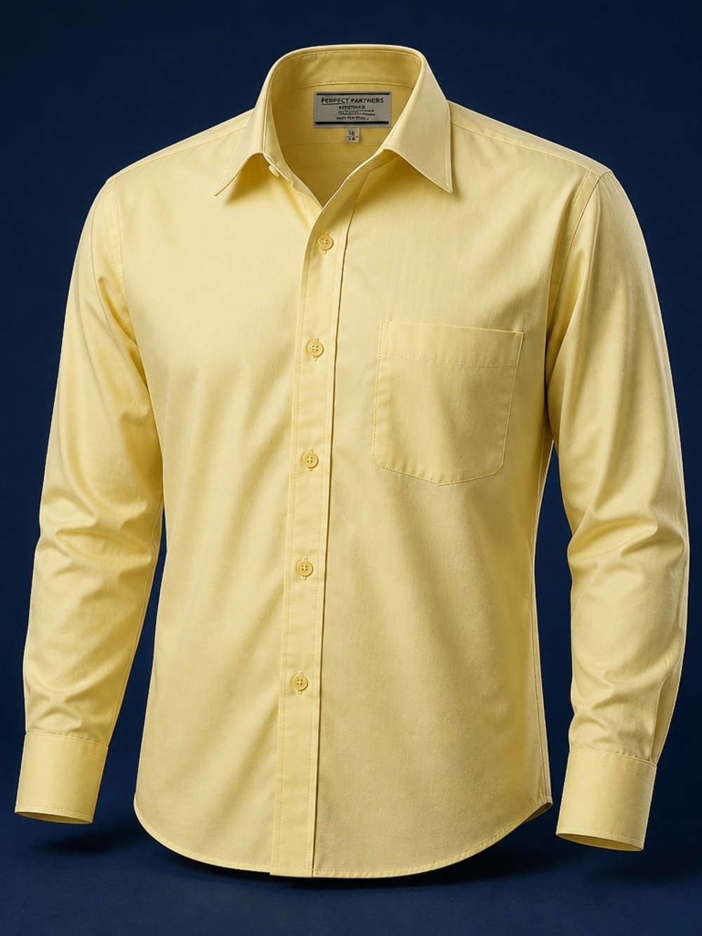 Vintage 80s Sears Perma Press Yellow Dress Shirt 16 32-33 Mens 5034